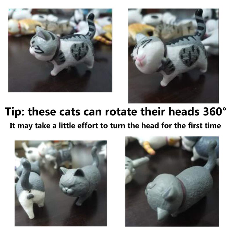 Halloluck 9 Pack Cute Miniature Cat Figure Animal Cat Characters Decor Mini Figure Collection Decor, Cake Topper, Plant, Automobile Decoration,Landscape Scenes - Image 2